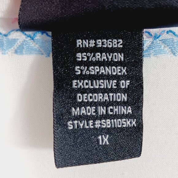 Liv Los Angeles 1X Long Sleeve Creamy White Embroidered Top, Boho, Bohemian - Picture 15 of 16